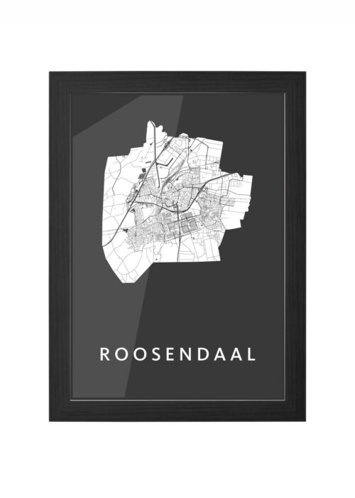 roosendaal stadskaart poster ingelijst in zwarte lijst