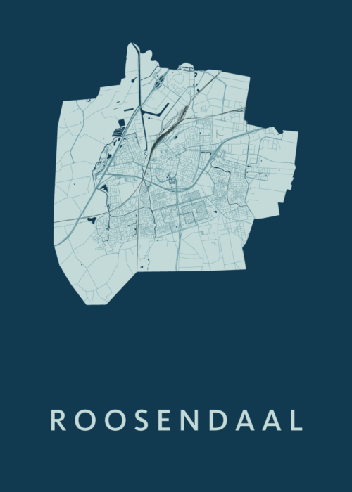 Roosendaal Stadskaart - Feldgrau poster