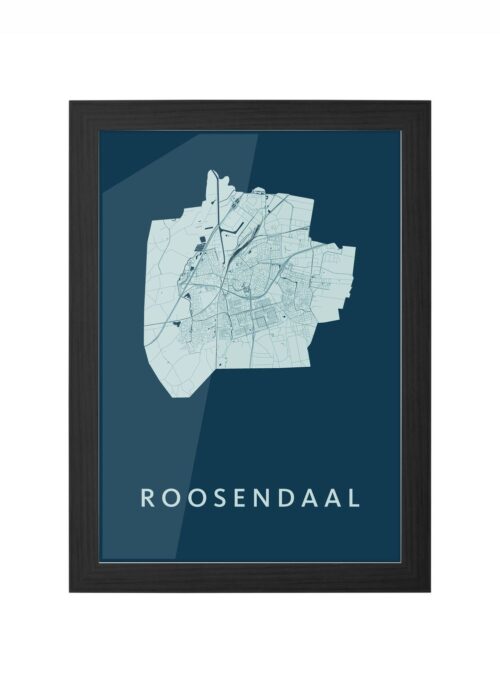 roosendaal stadskaart poster ingelijst in zwarte lijst