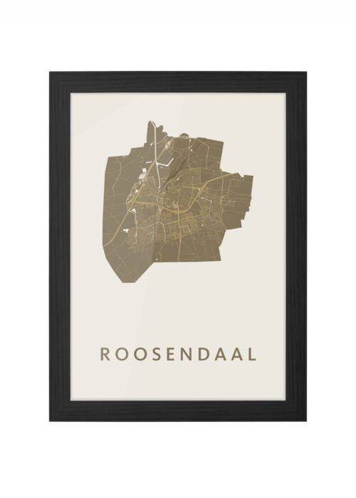 roosendaal stadskaart poster ingelijst in zwarte lijst