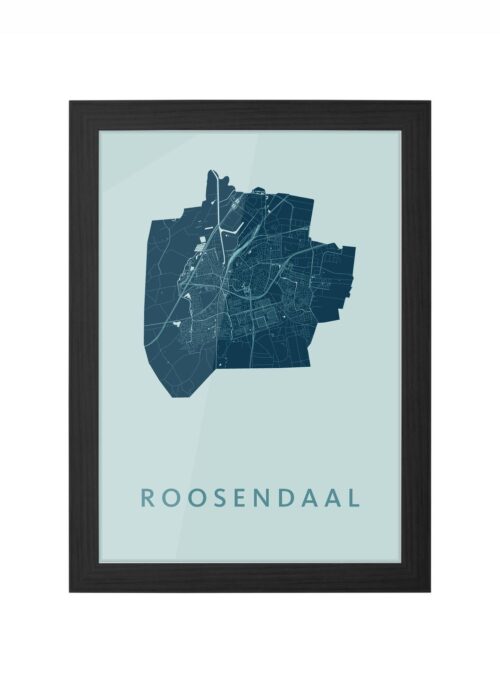 roosendaal stadskaart poster ingelijst in zwarte lijst