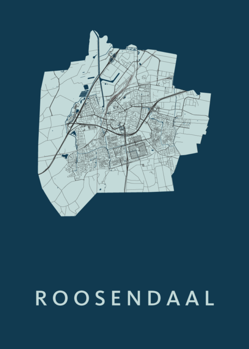 Roosendaal Stadskaart - Navy poster