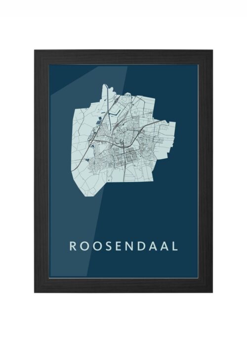 roosendaal stadskaart poster ingelijst in zwarte lijst