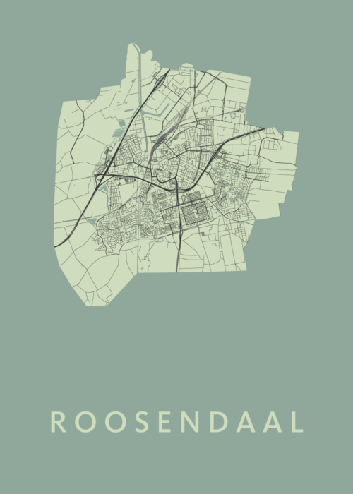 Roosendaal Stadskaart - Olive poster