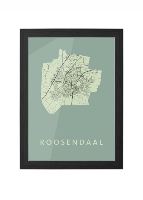 roosendaal stadskaart poster ingelijst in zwarte lijst
