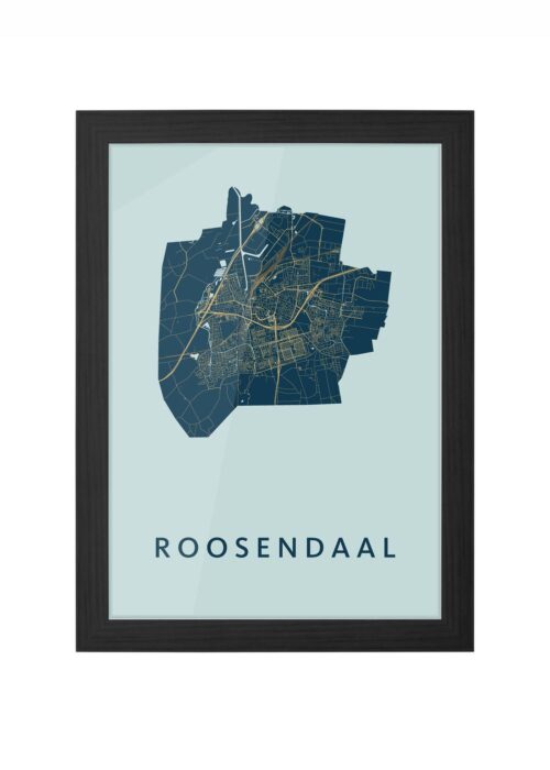 roosendaal stadskaart poster ingelijst in zwarte lijst