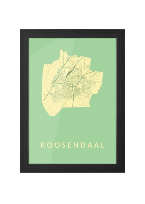 roosendaal stadskaart poster ingelijst in zwarte lijst