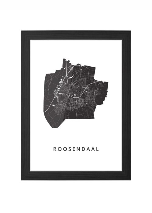 roosendaal stadskaart poster ingelijst in zwarte lijst
