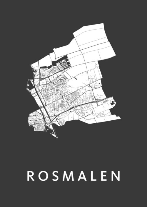 Rosmalen Stadskaart poster Black