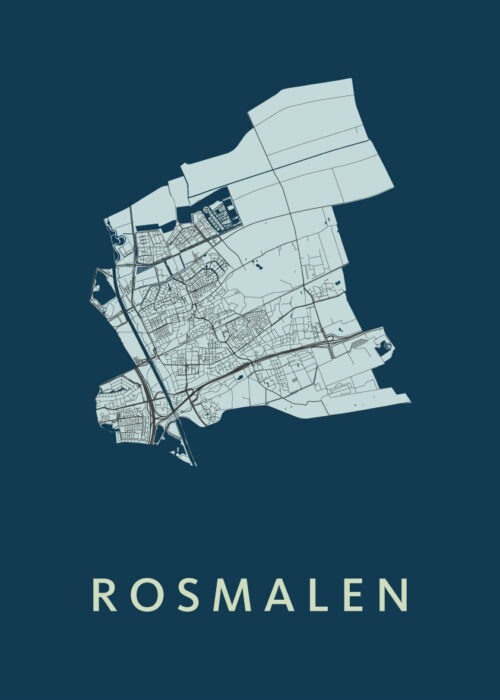 Rosmalen Stadskaart poster Navy