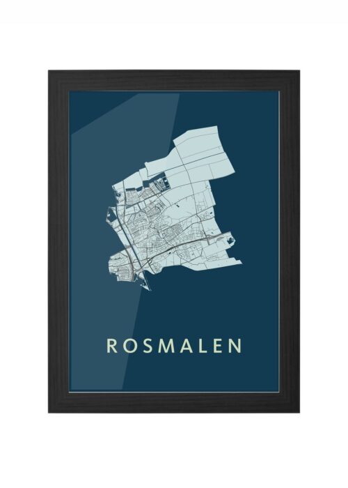 Rosmalen Navy Ingelijst in Zwart lijst Kopen | Kunst in Kaart