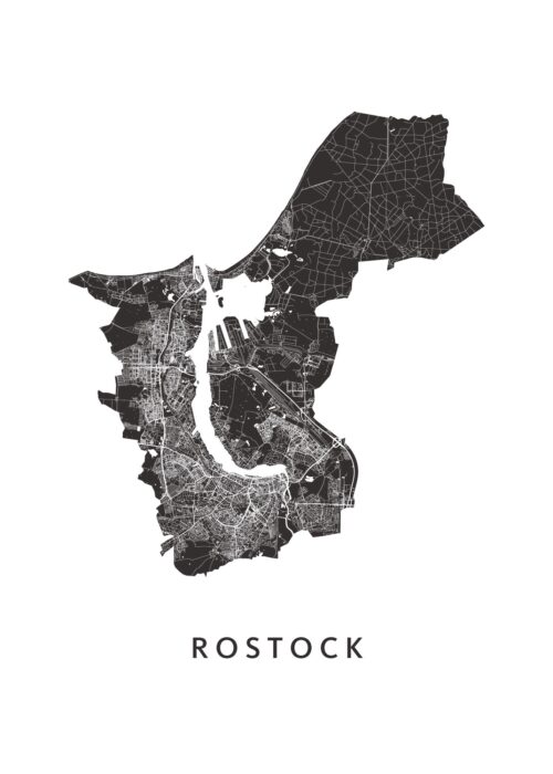 Rostock Stadskaart Poster