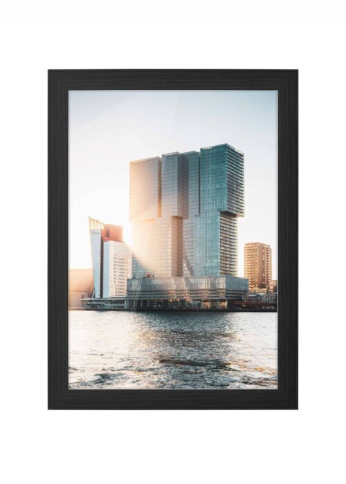 de rotterdam in de ochtend fotografie poster ingelijst in zwarte lijst