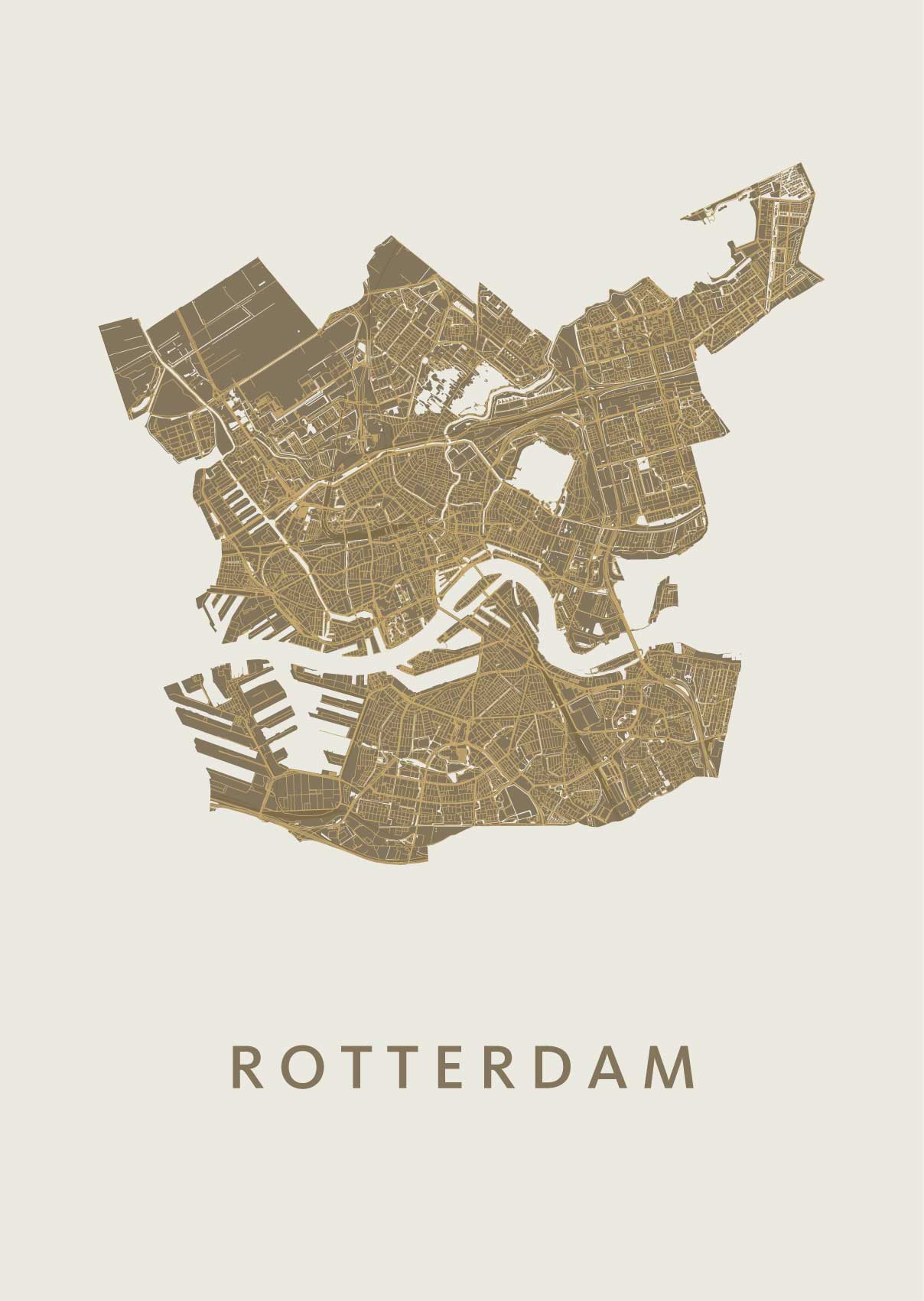 Rotterdam stadskaart poster Stadskaart
