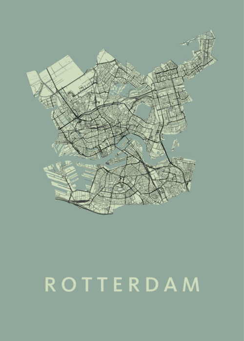Rotterdam stadskaart poster Stadskaart