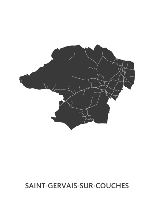 Saint-Gervais-sur-Couches Kaart Poster