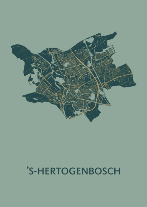 's-Hertogenbosch Stadskaart Poster Amazon Groen