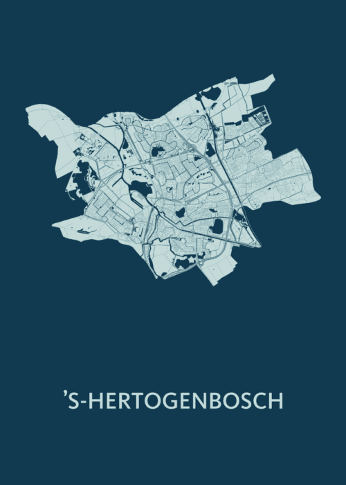 's-Hertogenbosch Stadskaart Poster Feldgrau