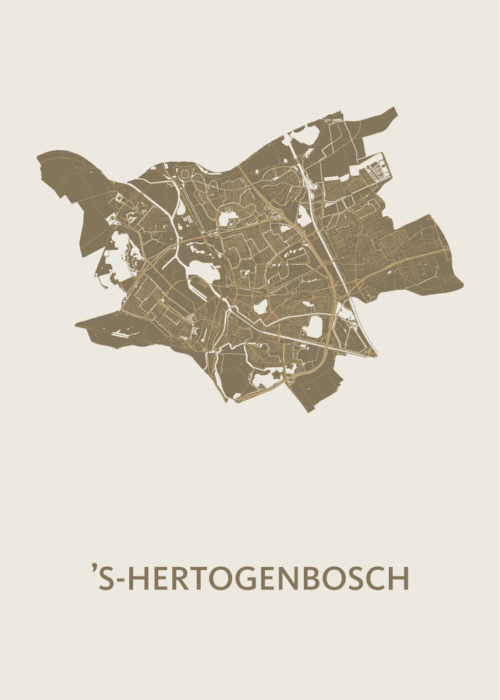 's-Hertogenbosch Stadskaart Poster Goud