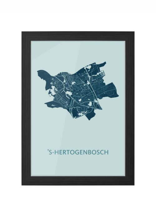 s-hertogenbosch stadskaart poster ingelijst in zwarte lijst