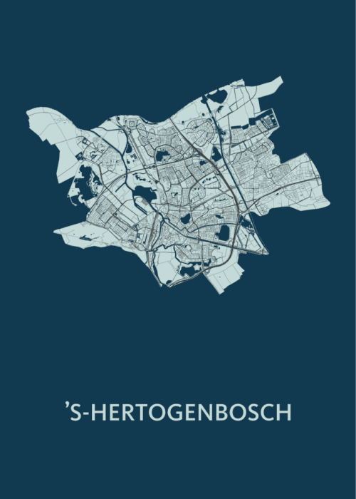 's-Hertogenbosch Stadskaart Poster Navy Blue