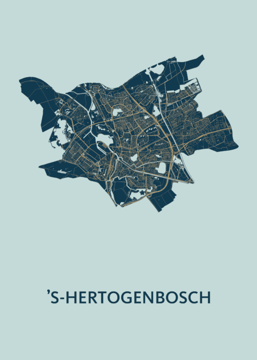 's-Hertogenbosch Stadskaart Poster Prussian Blue