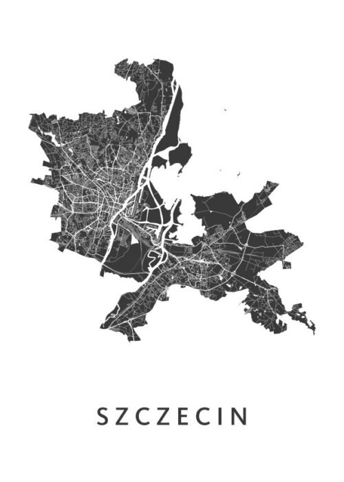 Szczecin Kaart Poster