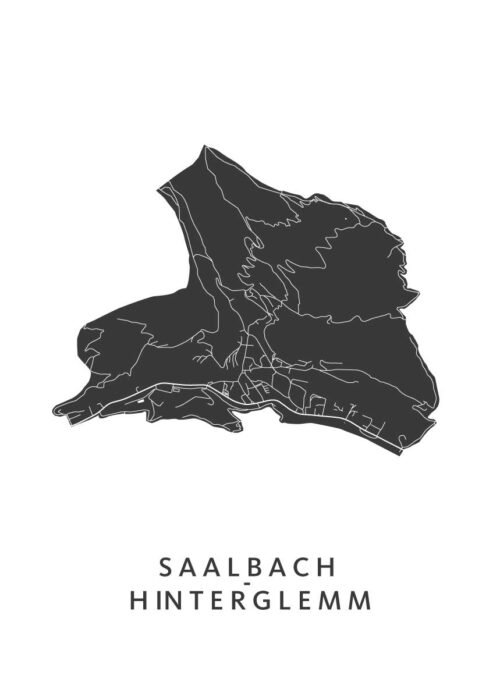 Saalbach-Hinterglemm Stadskaart Poster Kopen