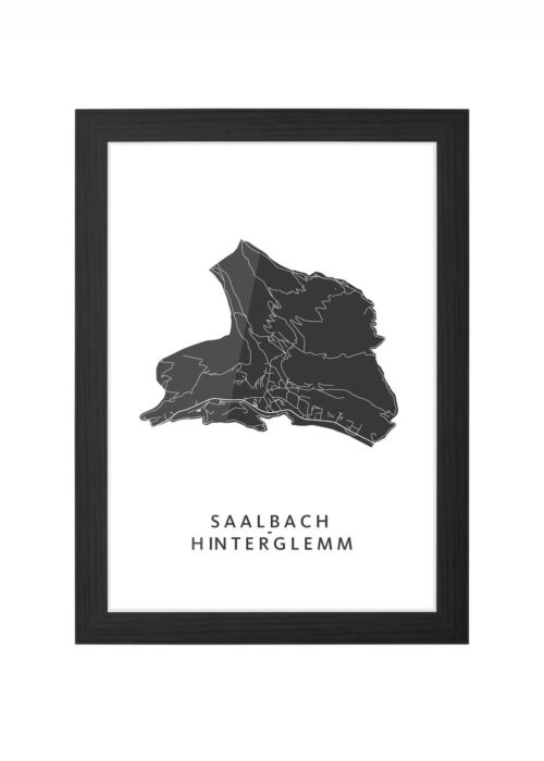 Saalbach-Hinterglemm Ingelijst in Zwart lijst Kopen | Kunst in Kaart