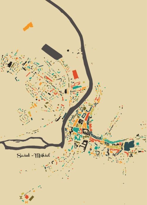 Saint-Mihiel Mozaïek Stadskaart poster