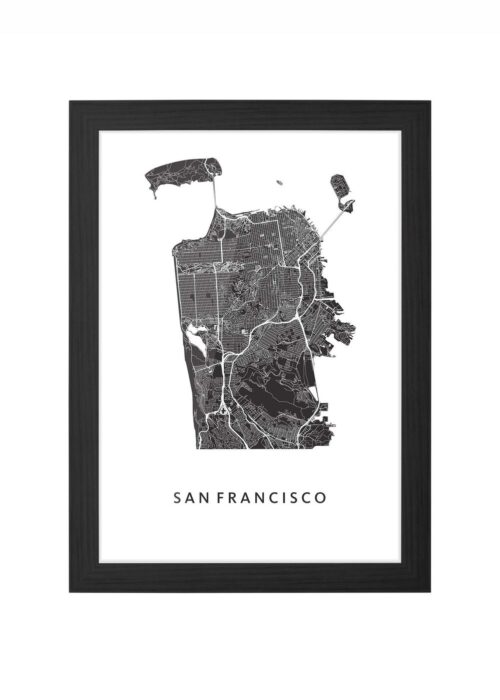 San Francisco Ingelijst in Zwart lijst Kopen | Kunst in Kaart
