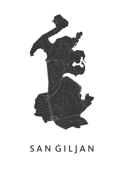 San Giljan Stadskaart Poster Kopen