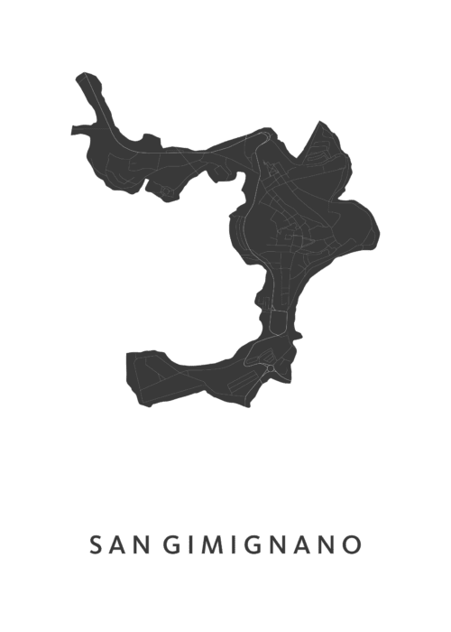 San Gimignano Kaart Poster