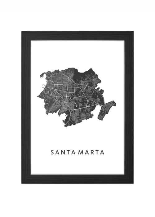Santa Marta Ingelijst in Zwart lijst Kopen | Kunst in Kaart