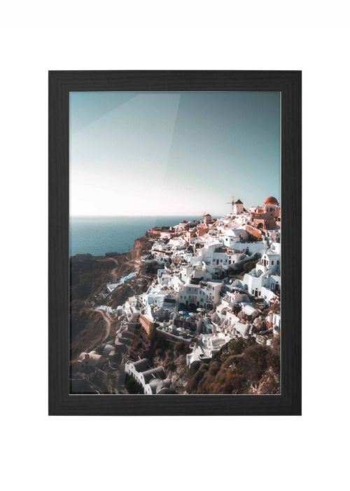 santorini fotografie poster ingelijst in zwarte lijst