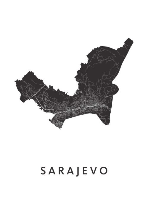 Sarajevo Stadskaart Poster Kopen
