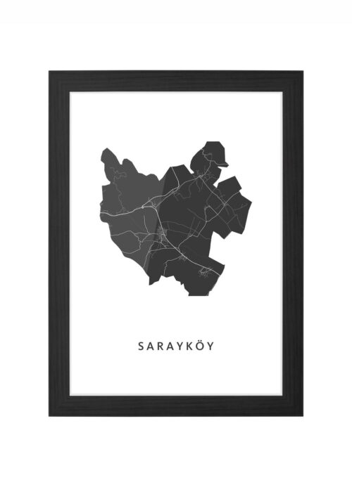 Sarayköy Ingelijst in Zwart lijst Kopen | Kunst in Kaart