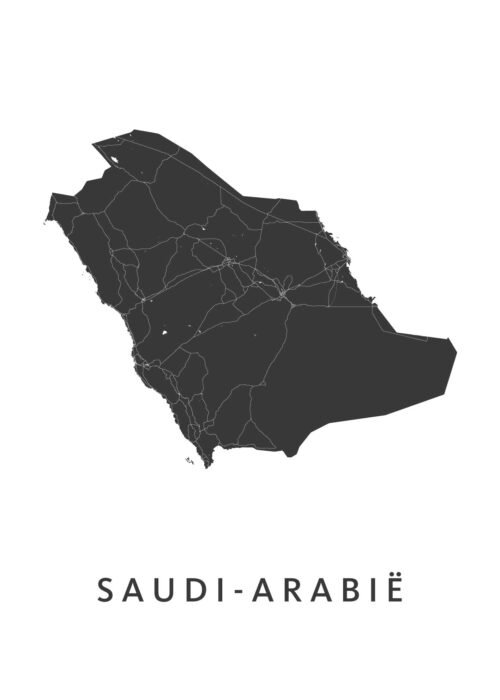 Saoedi-Arabië landkaart poster