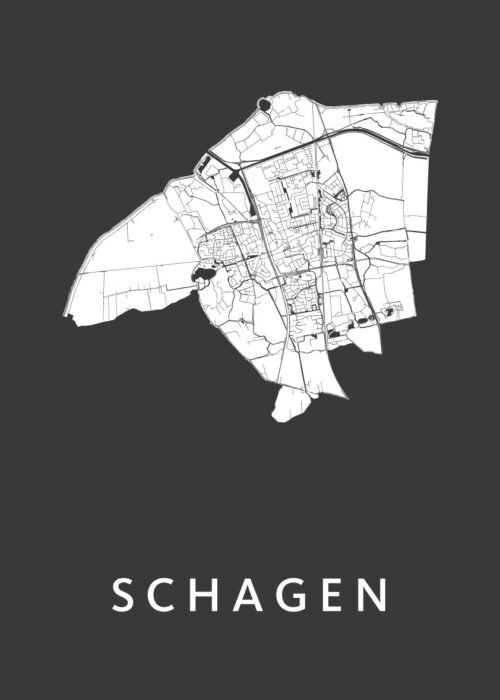Schagen Stadskaart - Black