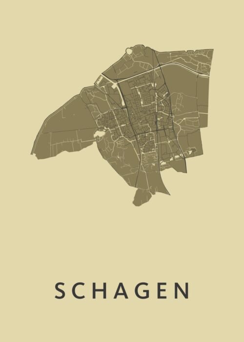 Schagen GoldenRod Stadskaart Poster Kopen
