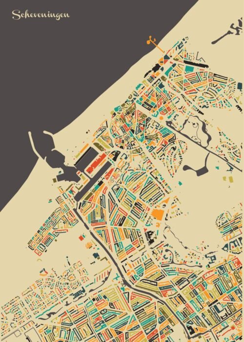 Scheveningen Stadskaart Poster Kopen