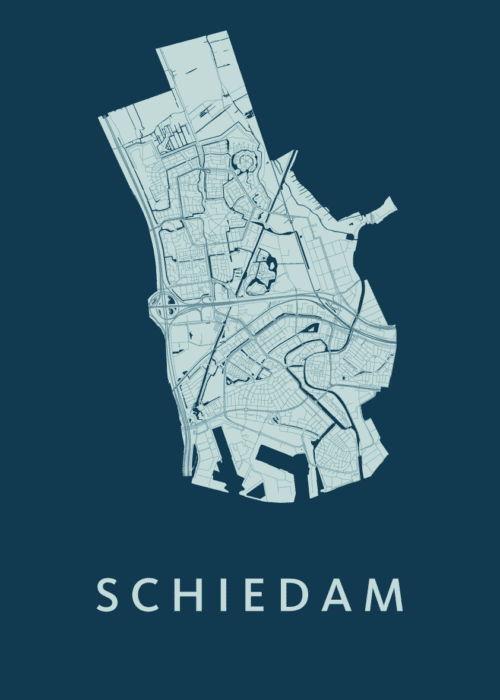 Schiedam Feldgrau Stadskaart Poster Kopen