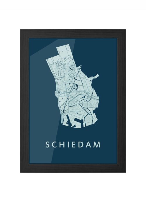 Schiedam Feldgrau Ingelijst in Zwart lijst Kopen | Kunst in Kaart
