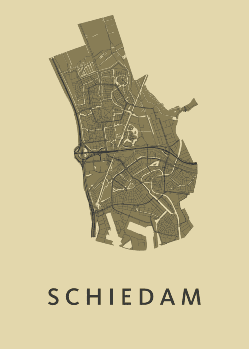 Schiedam GoldenRod Stadskaart Poster Kopen