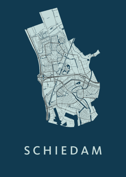 Schiedam Navy Stadskaart Poster Kopen