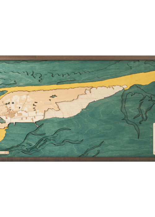 Schiermonnikoog 3D Reliëf Wandkaart van hout - 81,0 x 40,5 x 6,0 cm