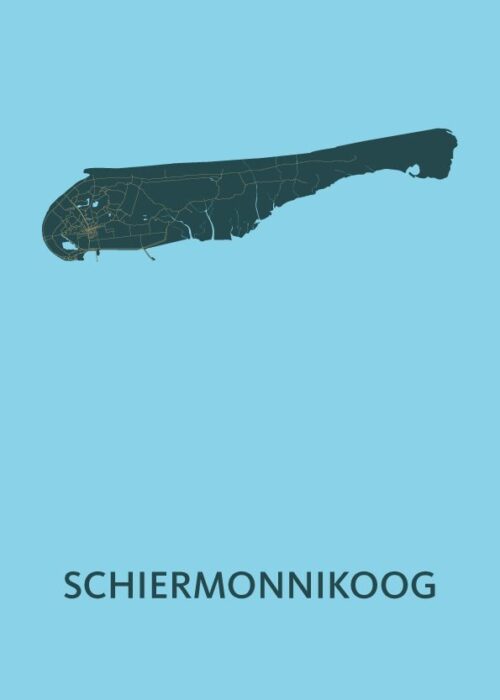 Schiermonnikoog Eilandkaart - Azure poster