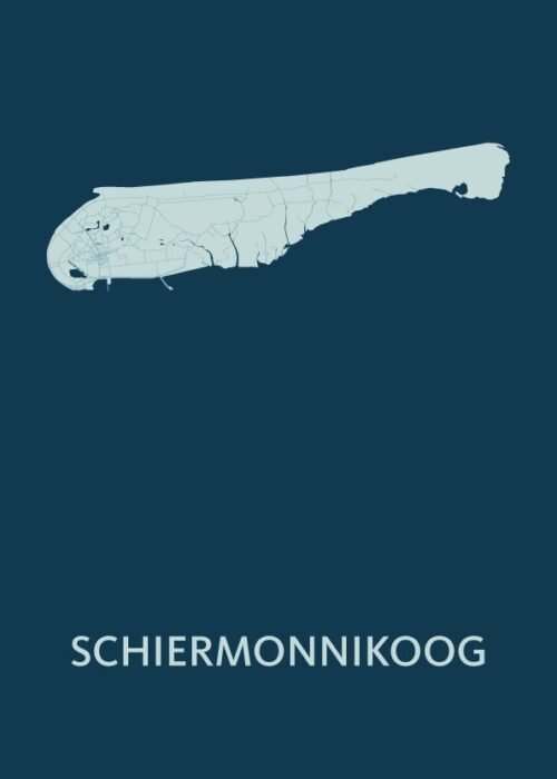 Schiermonnikoog Eilandkaart - Feldgrau poster