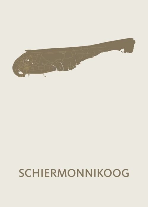 Schiermonnikoog Eilandkaart - Gold poster