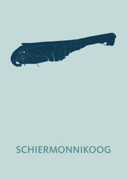 Schiermonnikoog Eilandkaart - Mint poster
